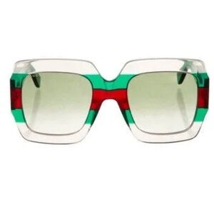 Gucci Oversized Green and Red Gradient Sunglasses